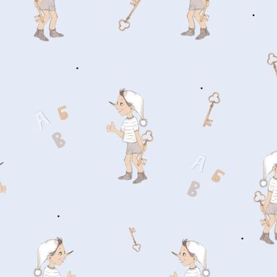 Буратино на голубом