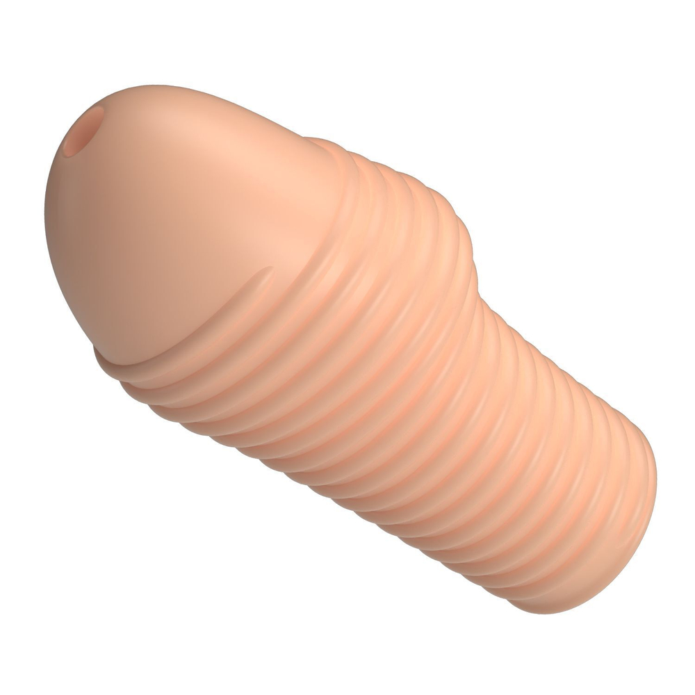 Телесная насадка на пенис с ребрышками Hoytt - 9 см. (Цвет: телесный)