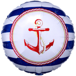Шар Фольгированный Морская Якорь (Синий)