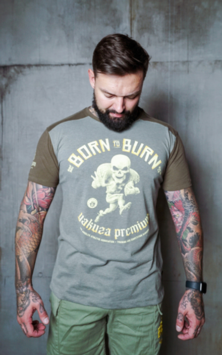 Футболка оливковая Yakuza Premium 3703-3