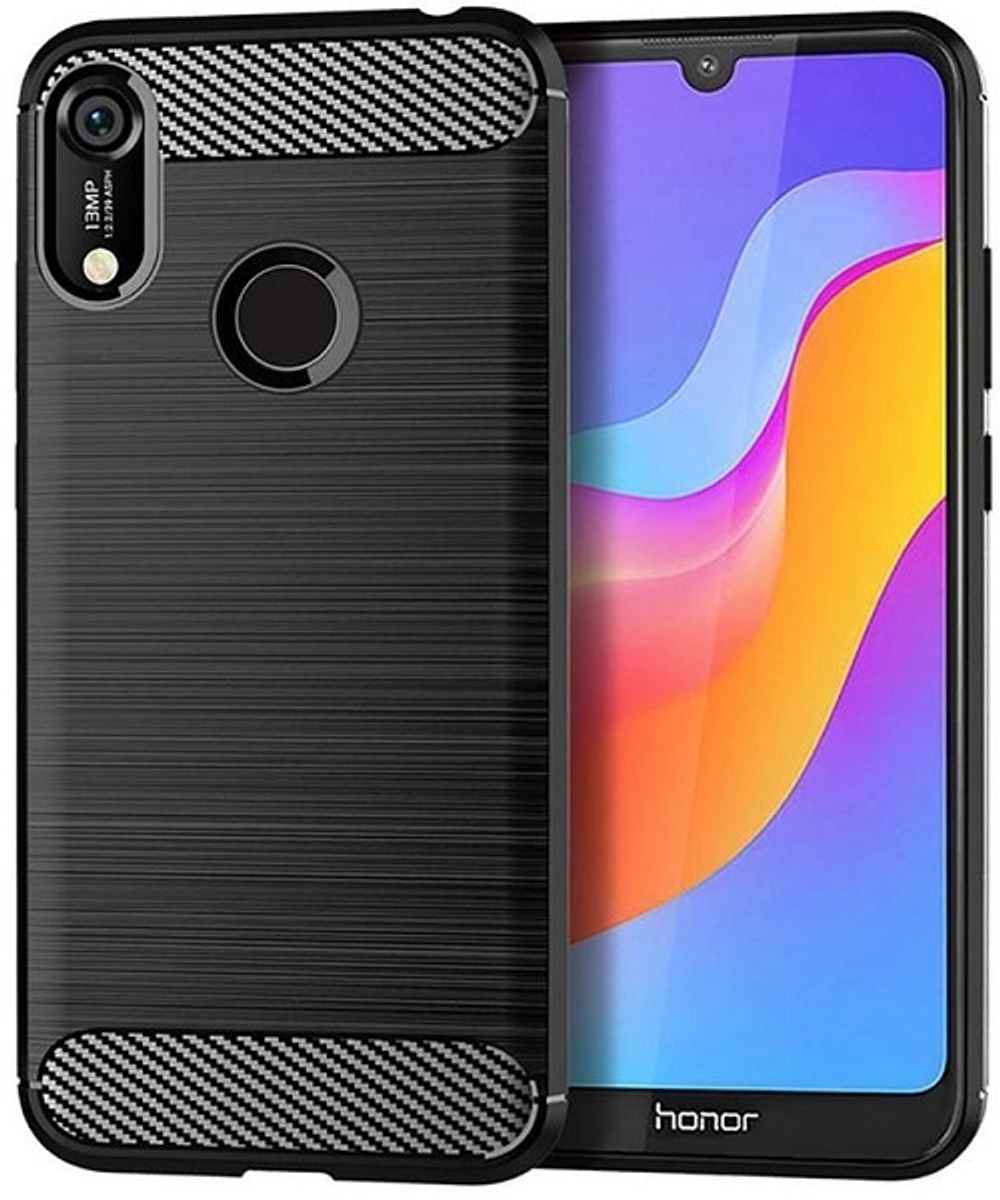 Чехол для Huawei Y6 2019 (Honor 8A Pro) цвет Black (черный), серия Carbon от Caseport