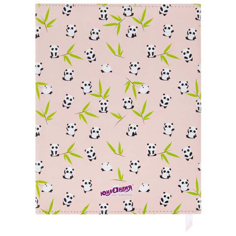 Дневник 1-11 класс 48 л., кожзам (твердая), магнитный клапан, ЮНЛАНДИЯ, "Панда", 106563