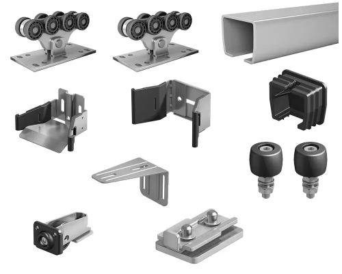 Комплект для откатных ворот + направляющая 6м Алютех
