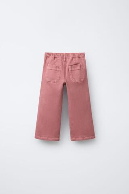 ZARA БРЮКИ ИЗ ТВИЛА С ОТДЕЛКОЙ, РОЗОВЫЙ