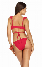 Яркий сексуальный купальник с завязками на спинке (Размер: 75/38) (Цвет: красный)
