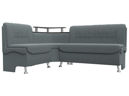 Диван кухонный угловой Сидней левый угол, Амур 07 серый, Рогожка, 125903L