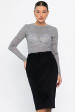 Юбка вельветовая Жасмин (черная) Ю14441-25М LT Collection