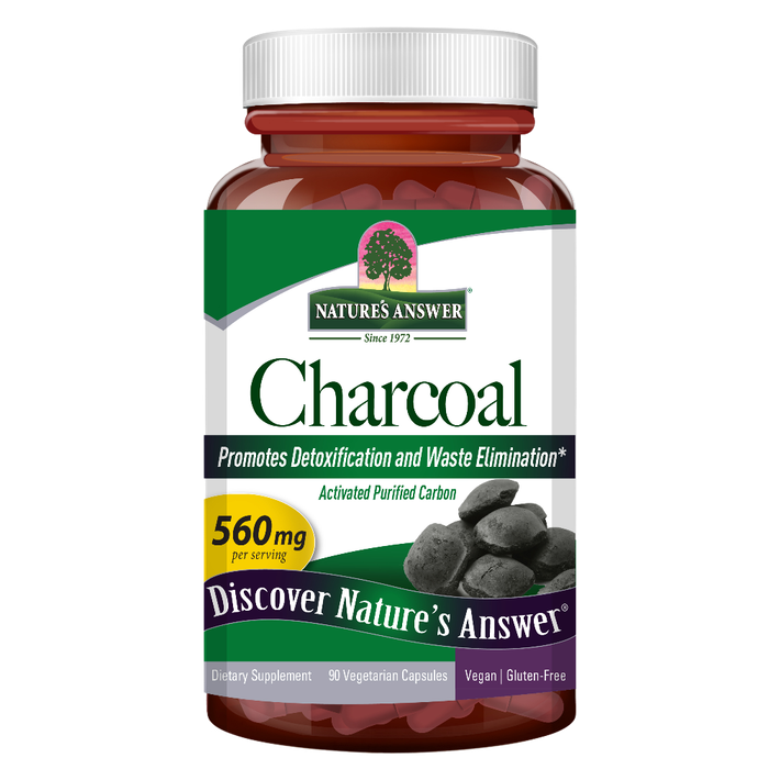 Активированный уголь, Nature&#39;s Answer Charcoal Activated, 90 вег капсул