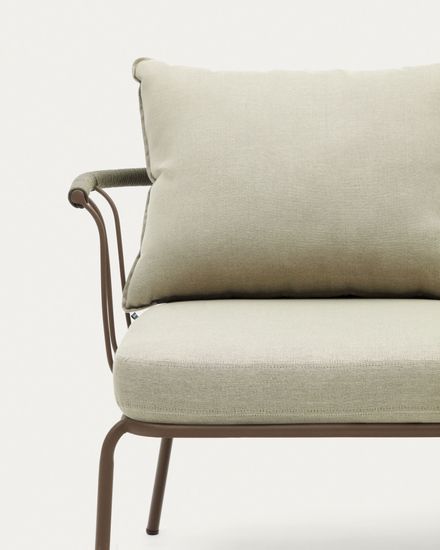 Salguer Диван из зеленого шнура и стали с коричневой окраской 134 см Испания 