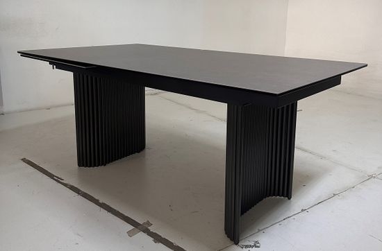 Стол RAGNAR 180 цвет 1699 Серая кожа, керамика / Темно-серый каркас