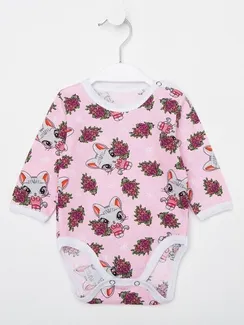 Боди детское, цвет розовый/кошечки, рост 62 см