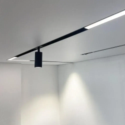 Трек для натяжного потолка 2000мм/ 2 торцевые заглушки/ 48V, черный