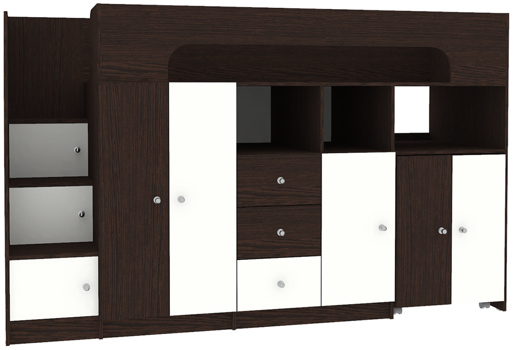 Кровать-чердак КарИВи Астра 11 Венге Белый