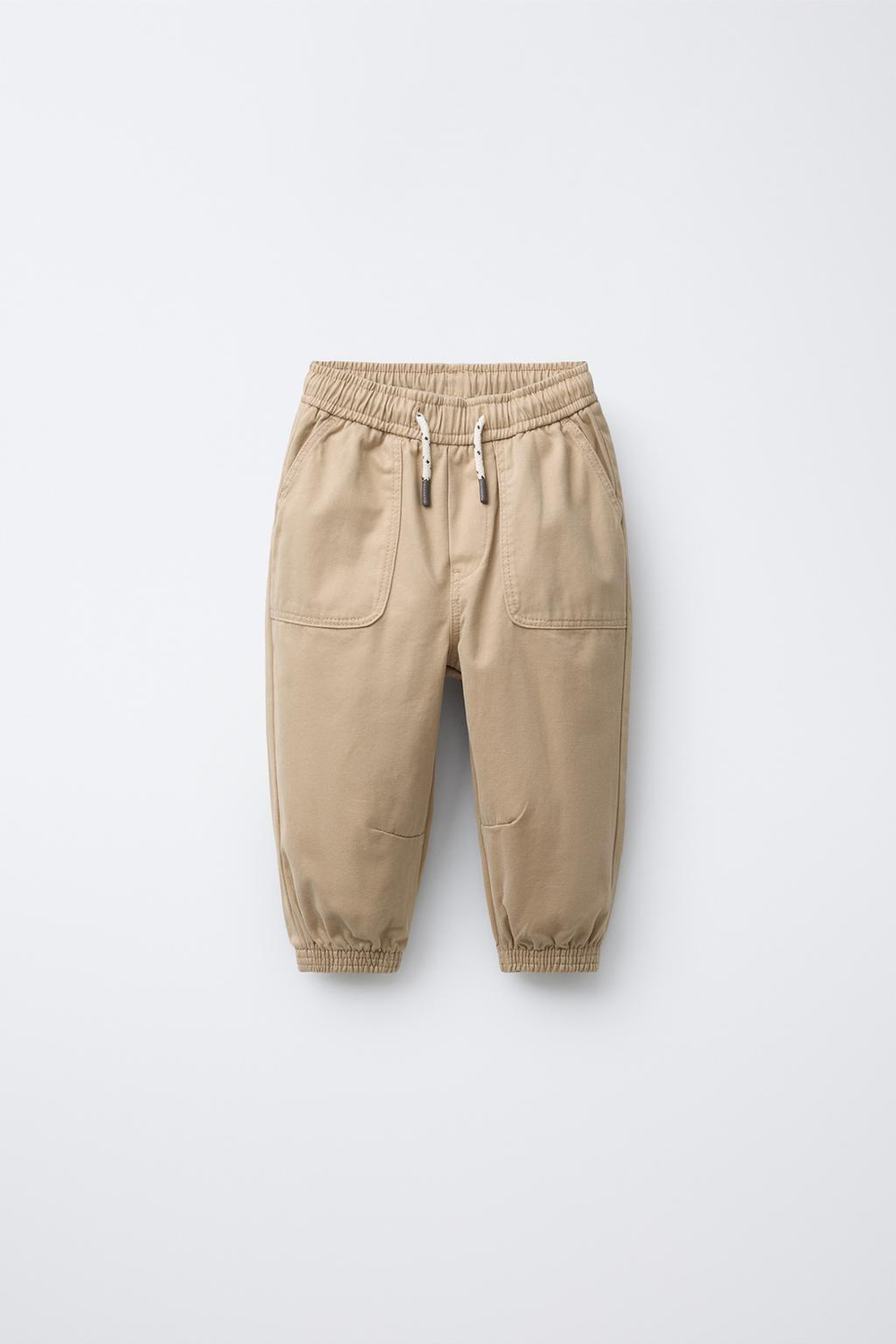 ZARA БРЮКИ-ДЖОГГЕРЫ В СТИЛЕ КОЛОР-БЛОК, ЭКРЮ