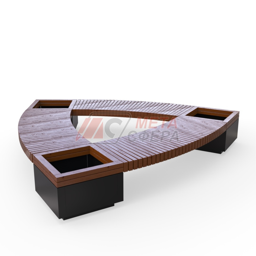 Лавка Rail Road 03 Треугольник с 3-мя вазонами