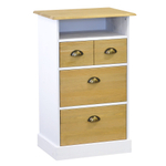 Комод, 51х38х84, Тэа, с ящиками, для одежды и игрушек, деревянный, белый / бейц, Dipriz