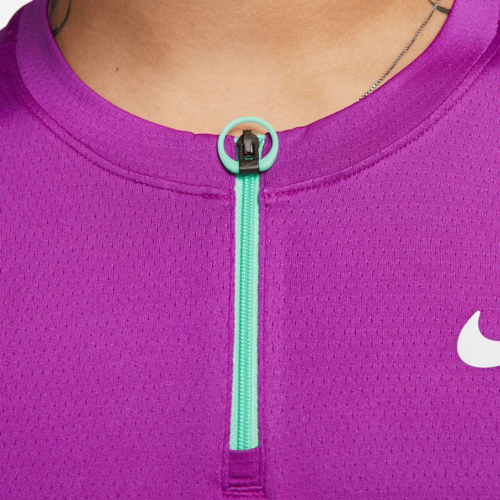 Мужское поло теннисное Nike Men's Court Dri-Fit Advantage Polo - vivid purple/green glow/white