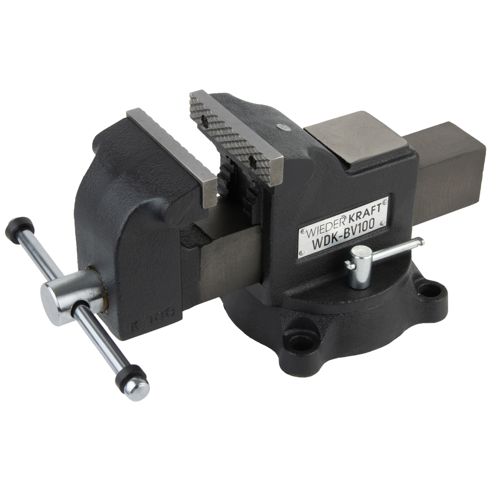 WDK-BV100 Профессиональные слесарные тиски поворотные с наковальней 100 мм