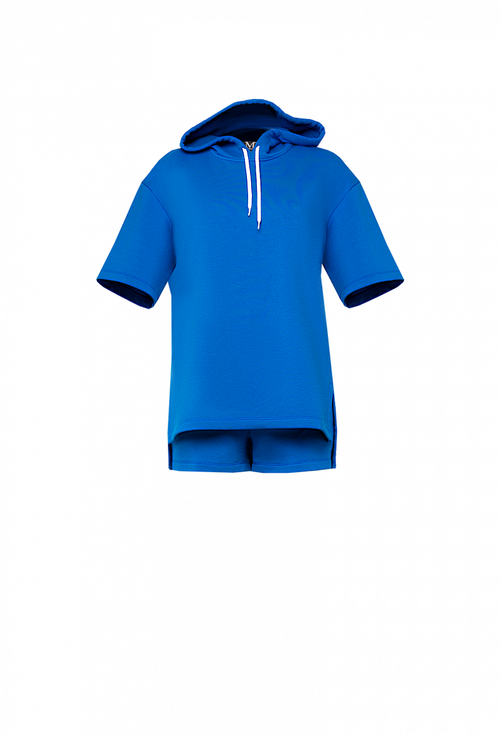 Спортивный костюм с шортами синий 13-03-21 SS
