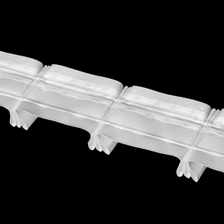 Шторная лента Oz-Is арт. 2152, групповые складки, коэф. сборки 1:2,5, цвет белый (ширина 60 мм)
