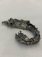 Брошь-кулон "Брызги" с разноцветными кристаллами, оттенок графит