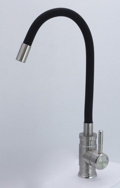 15048-C См-ль од. для кухни НЕРЖ с гиб. изливом (САТ.+ЧЕР.) ViEiR (10/1шт)