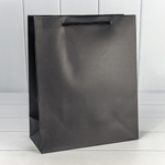 Пакет подарочный 26х32х12см "Фактура" (Черный)