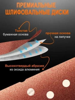 Шлифовальные круги 125мм , на липучке Р40 - Р1500 , 100 штук инструменты , для угловых шлифмашин