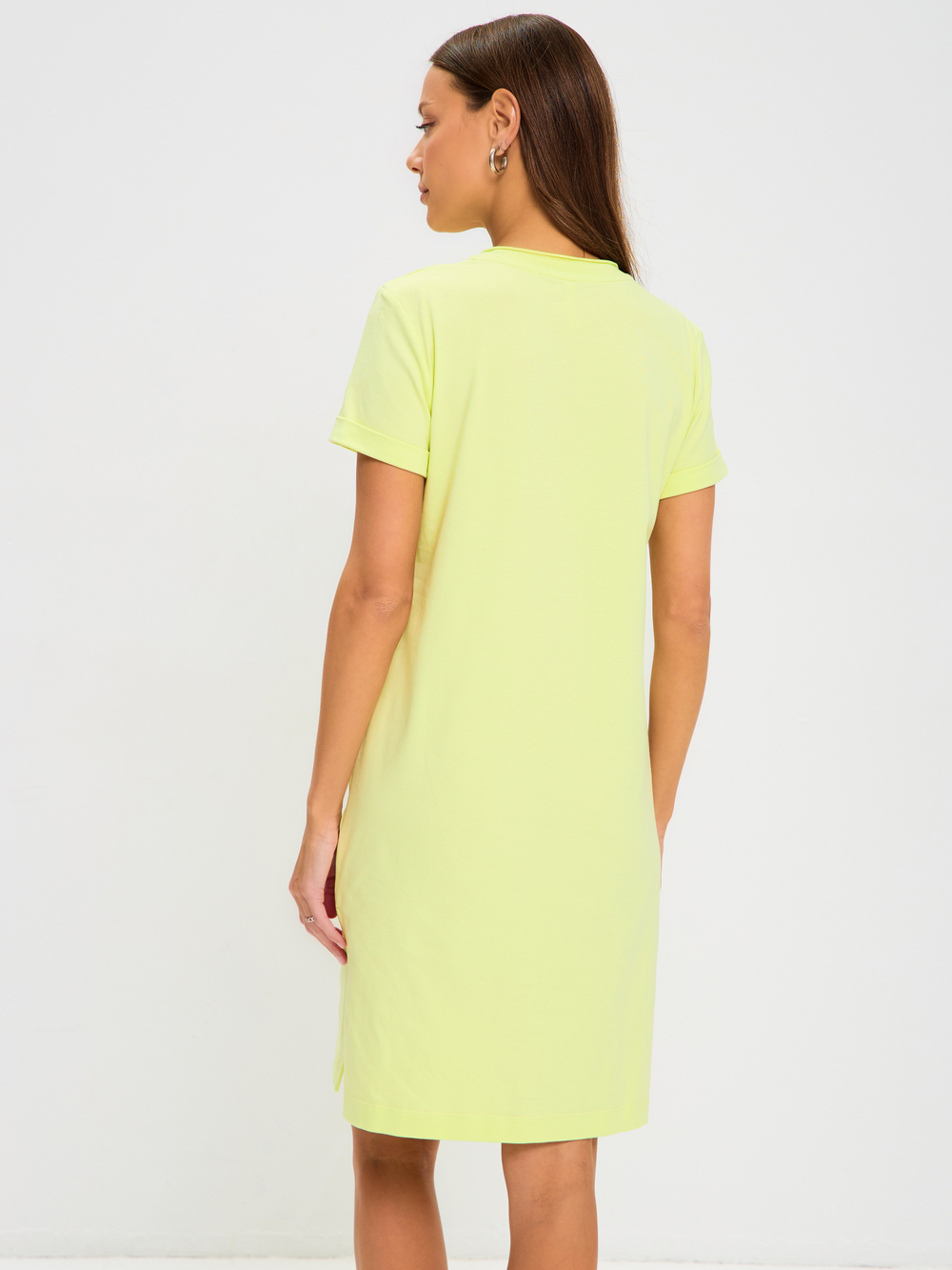 Домашнее платье из трикотажа с карманом