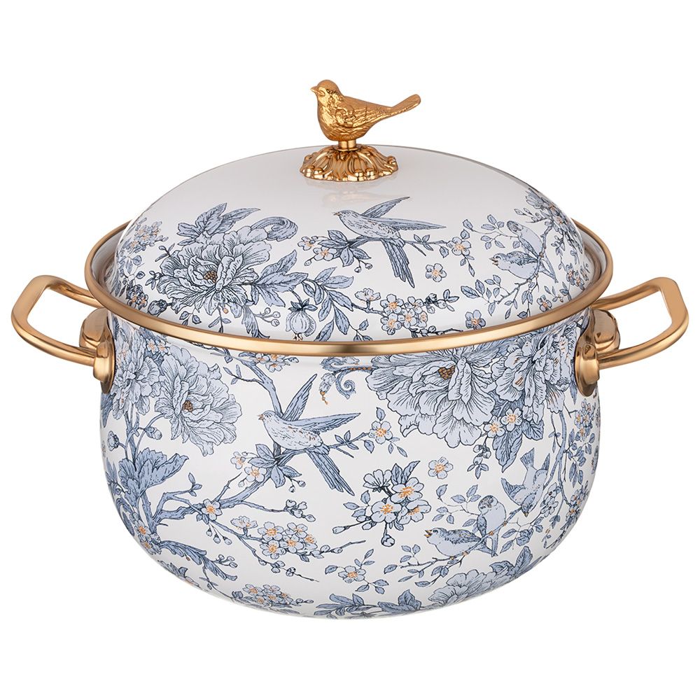 КАСТРЮЛЯ ЭМАЛИРОВАННАЯ LEFARD С КРЫШКОЙ, СЕРИЯ ROYAL GARDEN 3,8Л, ДИА.20СМ ПОДХОДИТ ДЛЯ ИНДУК.ПЛ