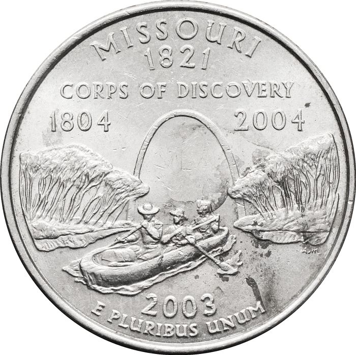 25 центов (1/4 доллара, квотер) 2003 США «Штат Миссури» (P)
