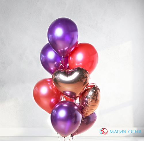 Композиция из шаров "Яркое сияние" с гелием
