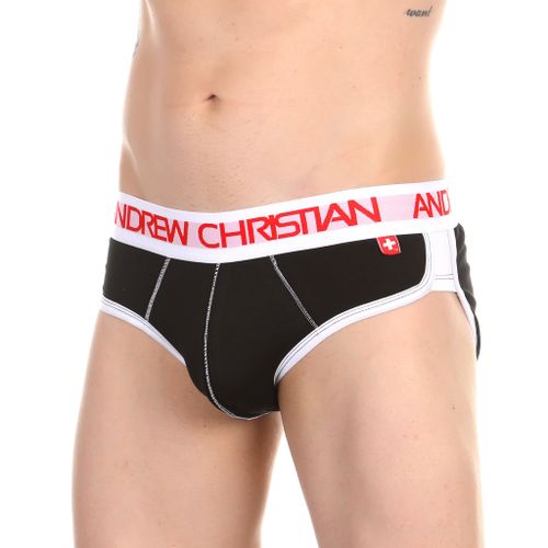 Мужские трусы брифы черные с задним пуш-ап Andrew Christian Active Shape Black Brief