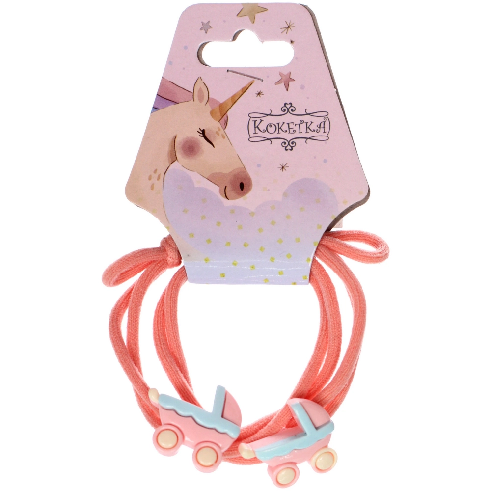 Резинки для волос 2шт «МИМИШКА», колясочка, микс 5 цветов, d-5,5см (подвес Единорог)