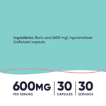 Nutricost, Для женщин, борная кислота, вагинальные свечи, 600 мг, 30 капсул