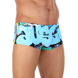 Мужские плавки разноцветные с голубым граффити Aussiebum YOO Swimwear