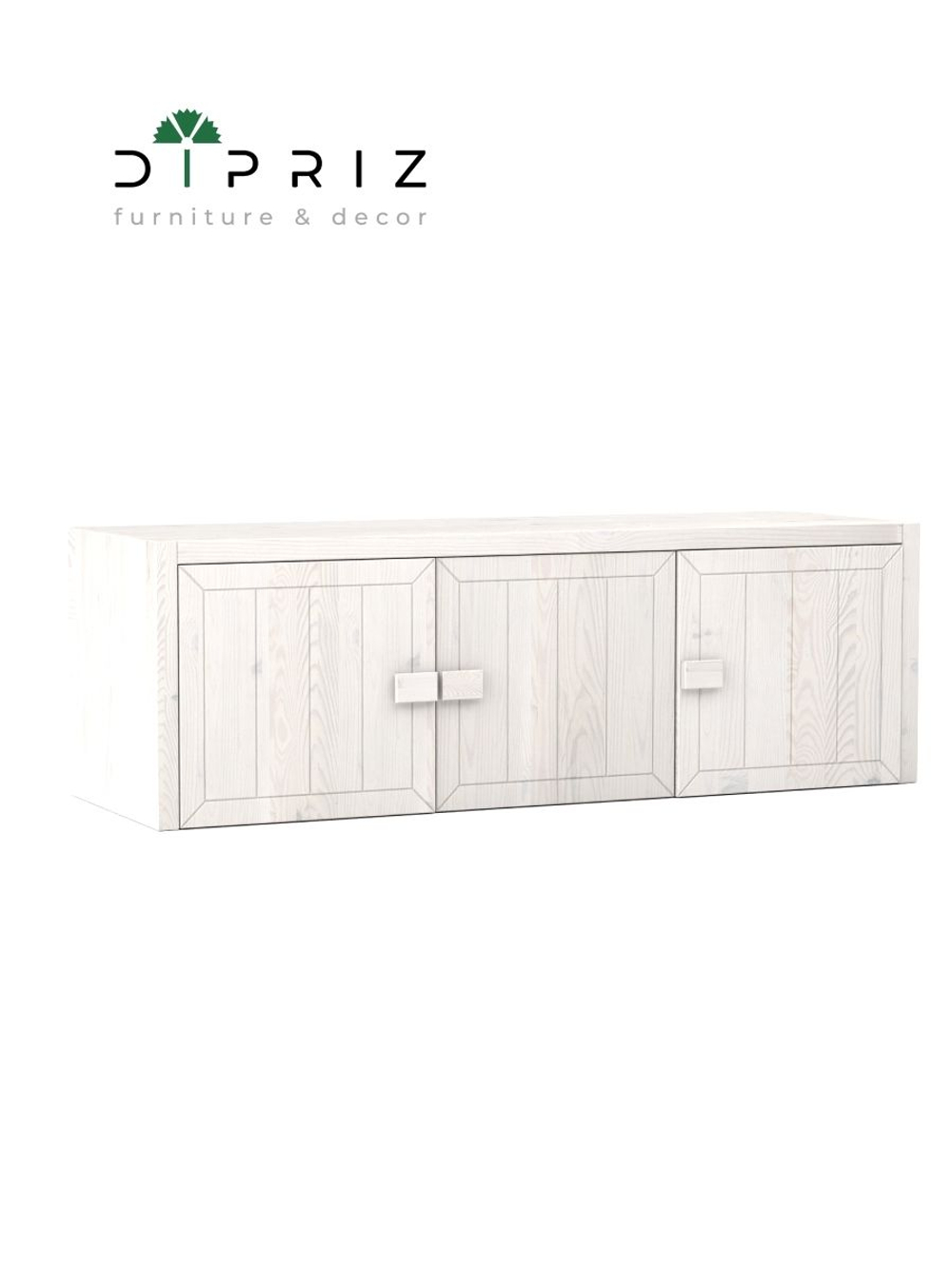 Антресоль 154х50х50 Карлос, на шкаф, массив сосны, белый воск, Dipriz