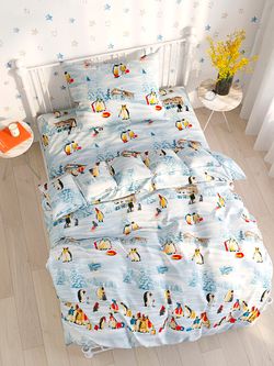 Простынь на резинке перкаль Сказка "Лапландия" 90x200 см