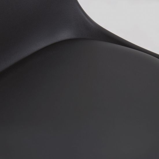 Барный стул Orlando-T - черная искусственная кожа и черная матовая сталь 60-82 см Испания