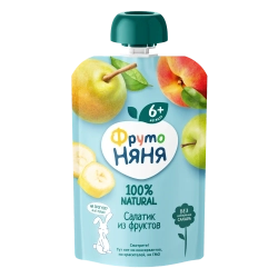 Фрутоняня пауч салатик из фруктов 90г с 6 месяцев
