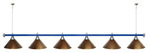 Лампа STARTBILLIARDS 6 пл. (плафоны зеленые,штанга золотая,фурнитура золото)