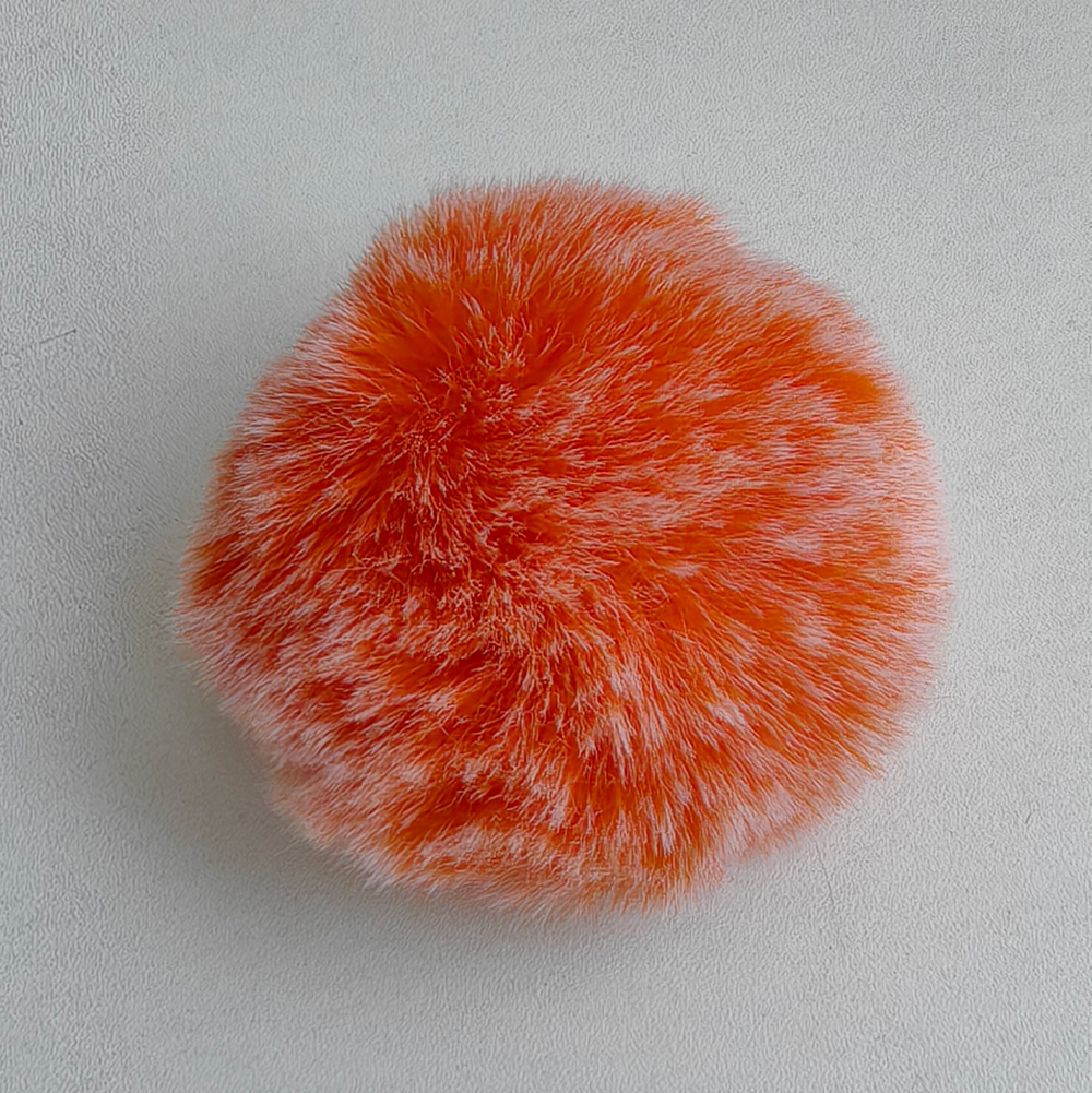 Помпон из искусственного меха "Мелированный рыжий" d=9 см
