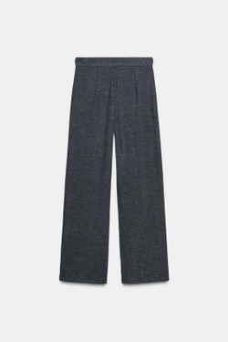 ZARA МЯГКИЕ БРЮКИ ИЗ САРЖИ, СЕРЫЙ МЕЛАНЖ