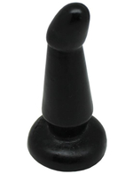 Чёрная анальная пробка с загнутым кончиком - 13 см.