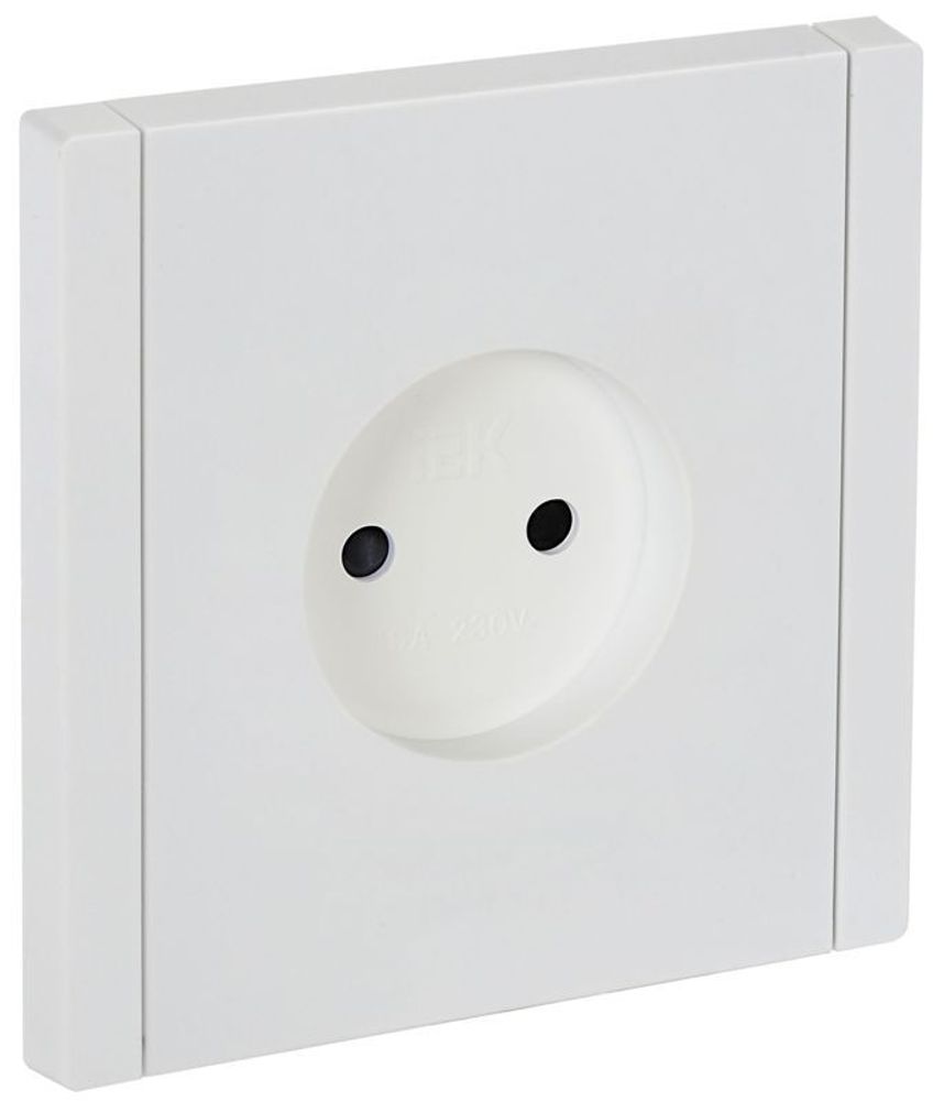 Розетка СП FORTE&amp;PIANO FP217 10А без заземл. защ. шторки винт. крепл. бел. IEK FP-R13-10-K01