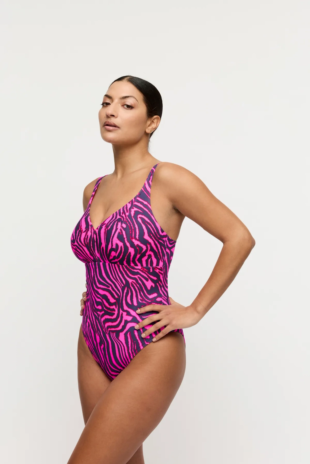 PRIMADONNA SWIM MALAB Купальник с глубоким V-образным вырезом без косточек, ярко-розовый