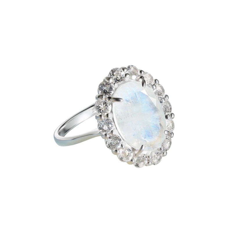 Кольцо Овальный Лунный Камень