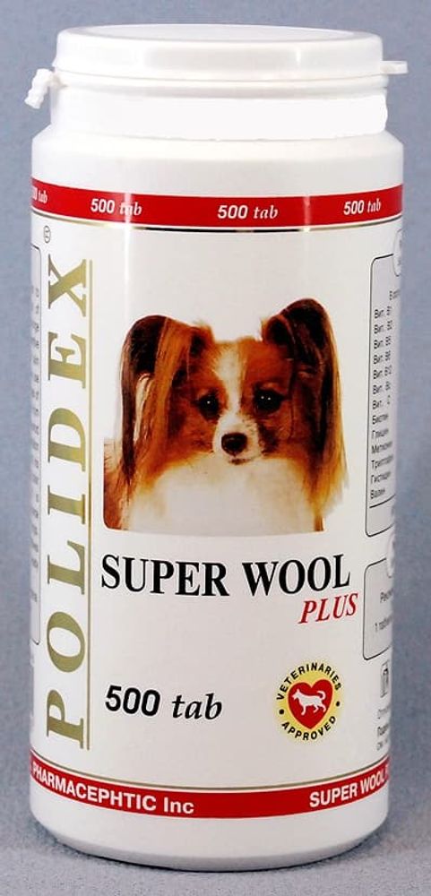 POLIDEX Супер Вул плюс 500 табл. - улучшает состояние и стимулирует рост шерсти, защищает от сухости кожи и появления перхоти POLIDEX Супер Вул плюс 500 табл. - улучшает состояние и стимулирует рост шерсти, защищает от сухости кожи и появления перхоти