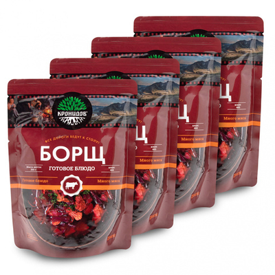 Готовое блюдо Борщ 300 г. (Кронидов) 4шт*300гр, 1,2кг