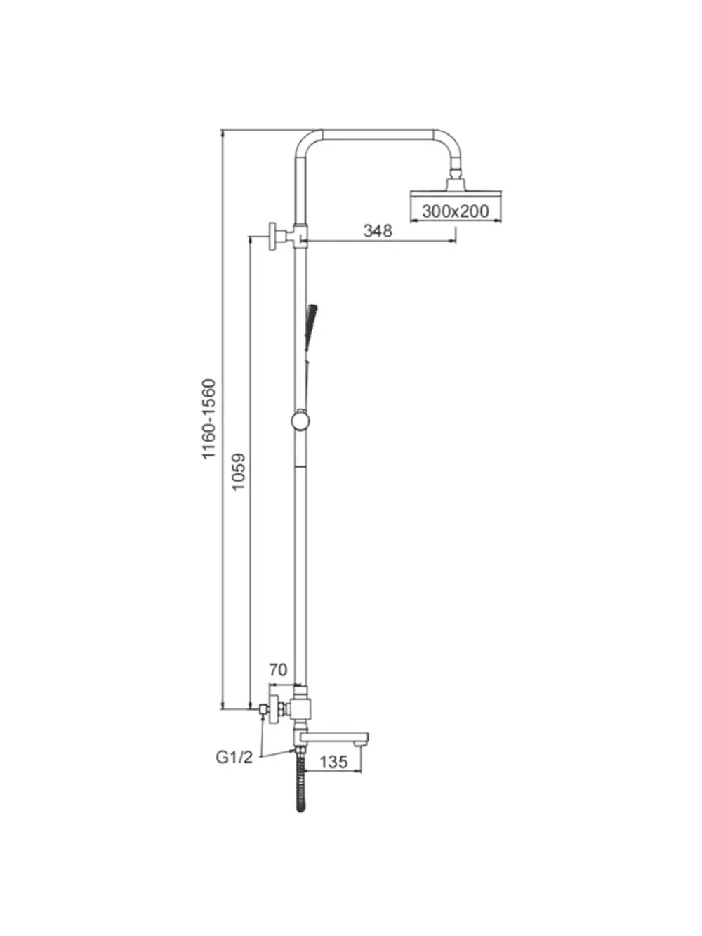 Душевая система с термостатом Frap F24007-6